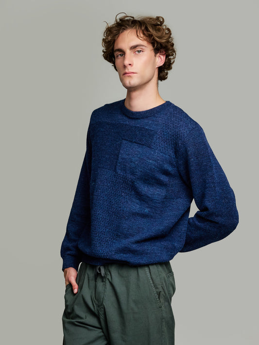 Baby Alpaca Yack Sweater in Blue
