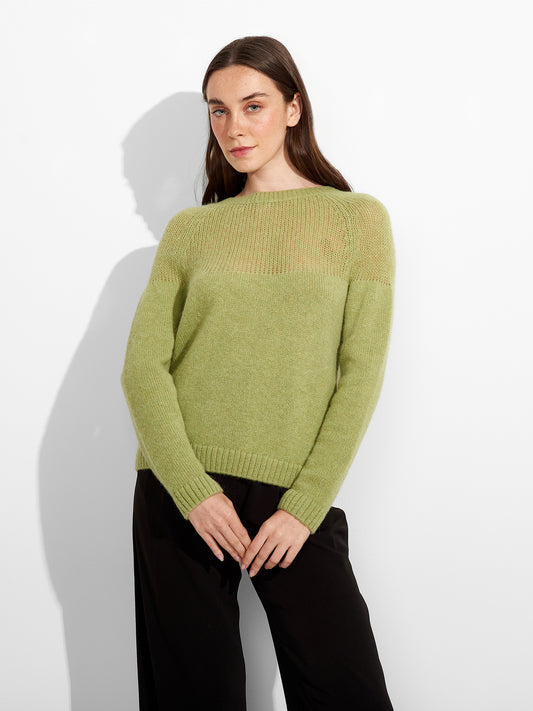 Cárdigan Zabine De Baby Alpaca Color Verde