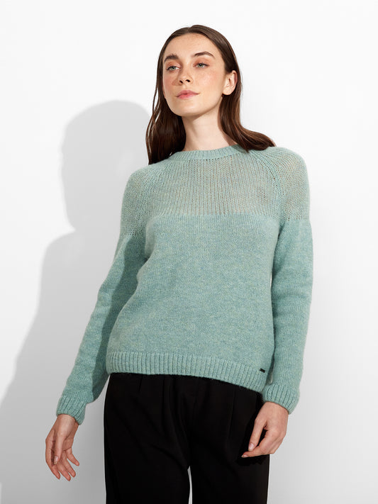 Cárdigan Zabine De Baby Alpaca Color Celeste