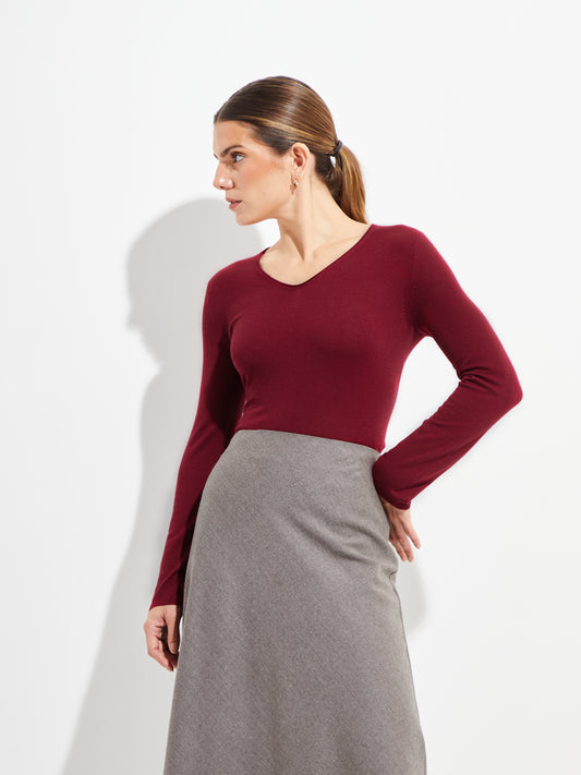 Belen Vicuña Sweater Red Color