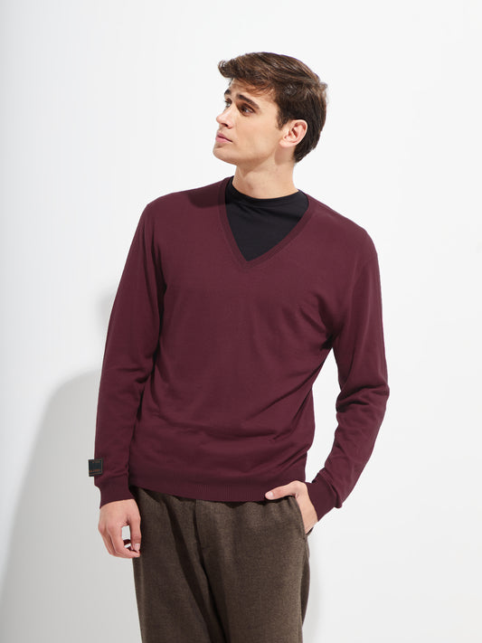 Brian De Vicuña Cherry-Colored Sweater