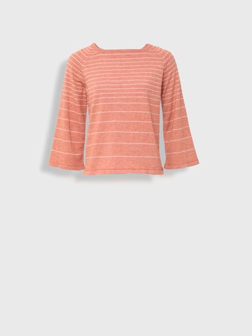 Yackelina Orange Cotton Sweater