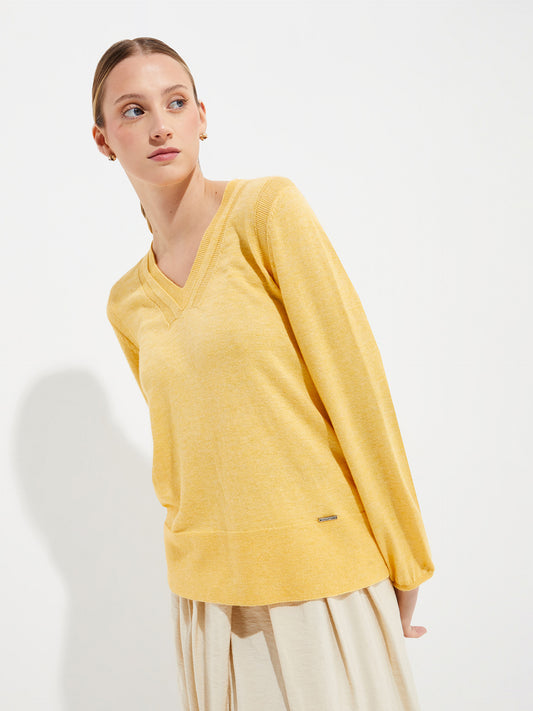 Yliada Yellow Cotton Sweater