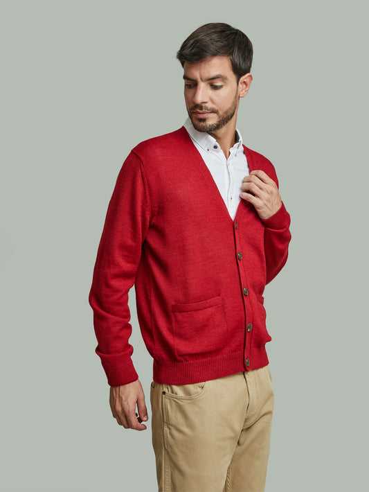 Cárdigan Antony De Baby Alpaca Color Guinda