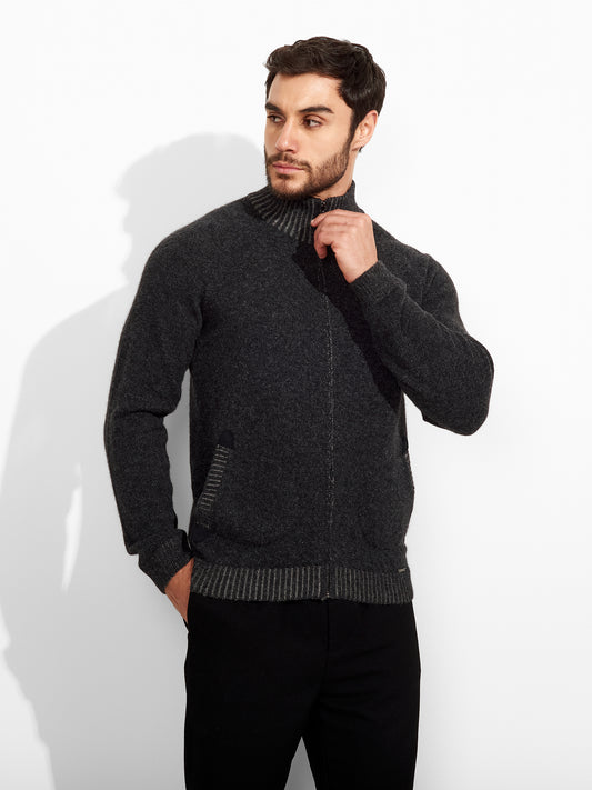 Cárdigan Zerres De Baby Alpaca Color Gris