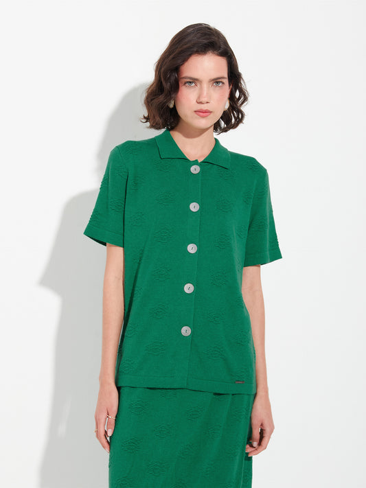 Blusa Zabeth De Algodon Color Verde
