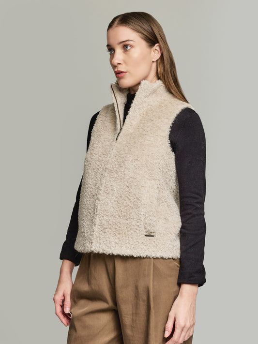 Chaleco Young De Alpaca Suri & Lana Color Beige