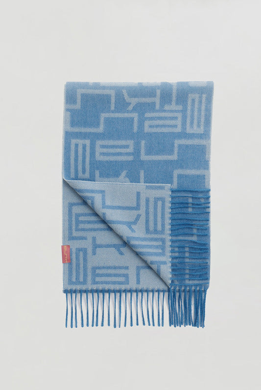 Blue Baby Alpaca Wir Scarf