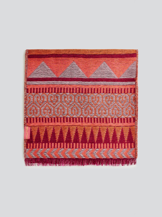 Cherry Color Baby Alpaca Yaranga Scarf