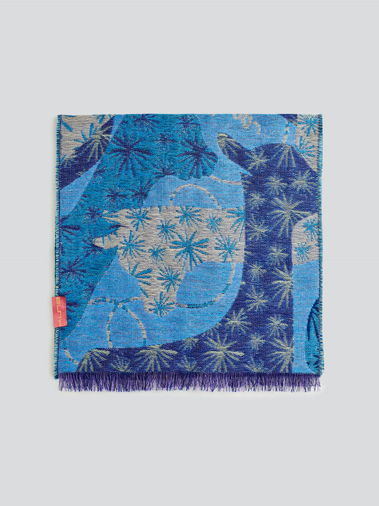 Baby Alpaca Yasu Scarf in Blue