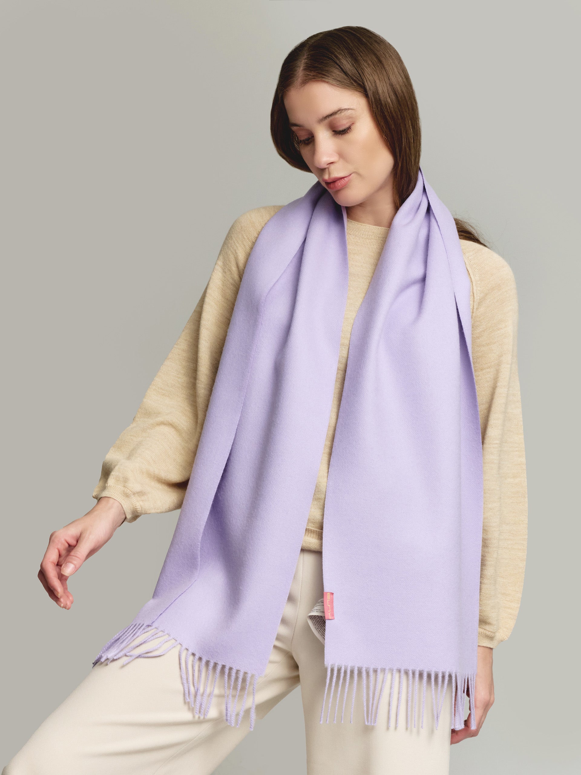 Bufanda De Alpaca En Color Morado | Chile A Mano