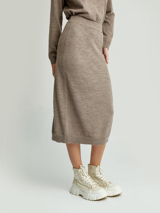 Yngrid Skirt Made Of Baby Alpaca In Beige