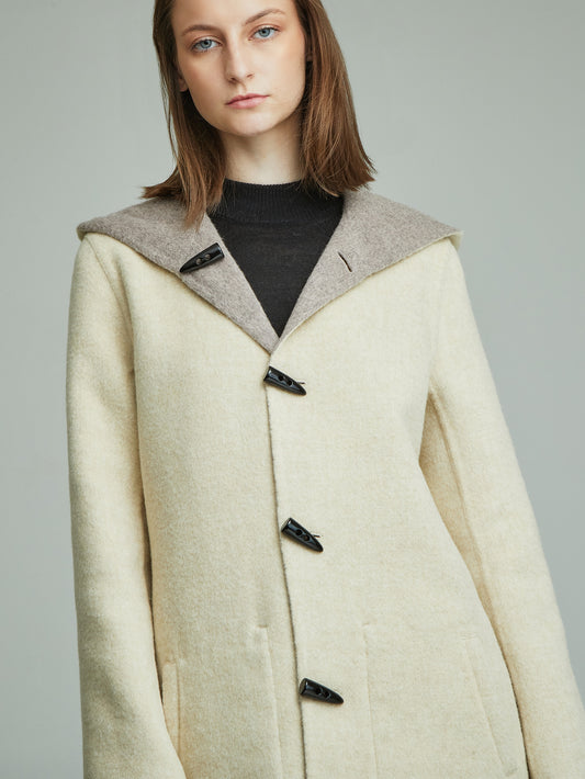 Alaia Baby Alpaca Coat in Beige