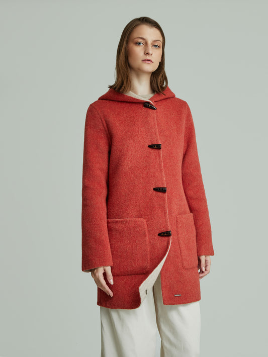 Alaia Baby Alpaca Coat in Orange