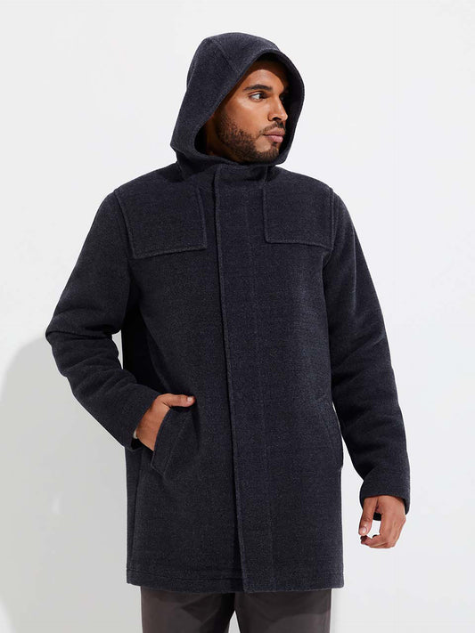 Abrigo Yared De Lana Color Gris