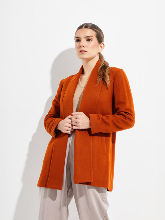 Orange Vicuña Short Swing Coat