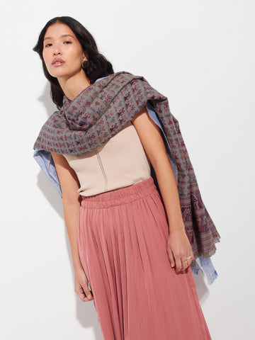 Estola Lambayeque - 9 De Royal Alpaca Y Seda Color Rojo