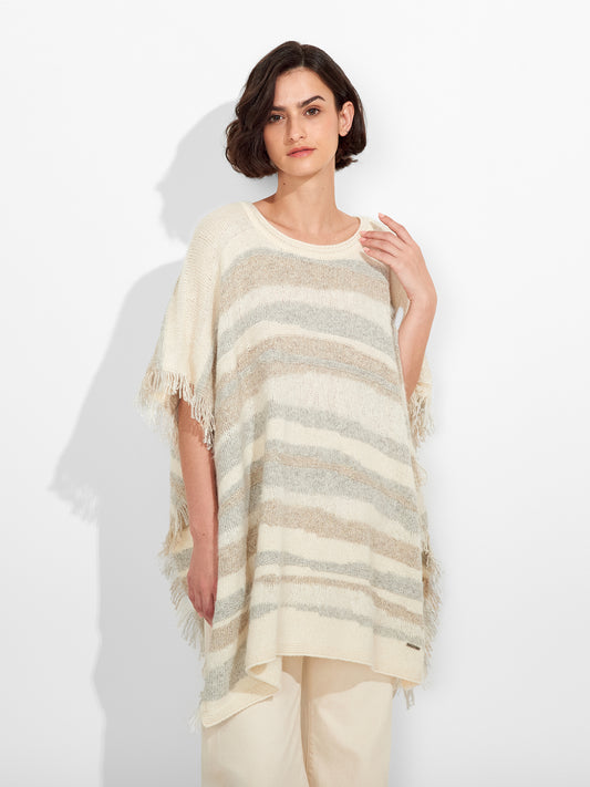 Poncho Zegovia De Baby Alpaca Color Ecru