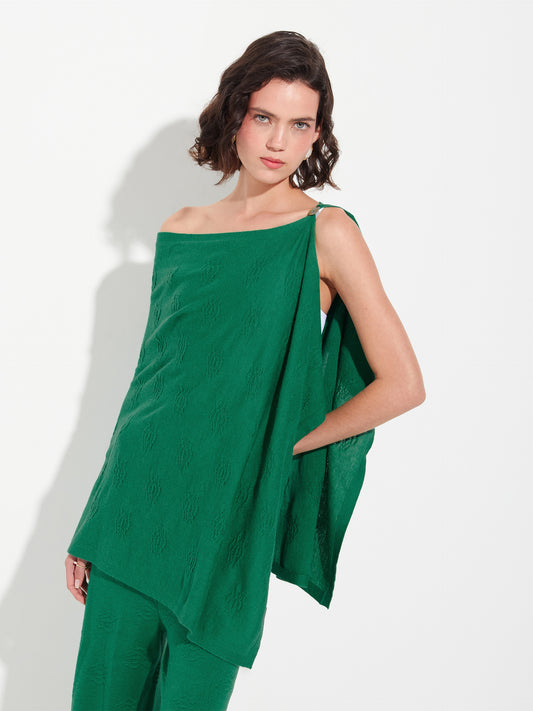 Poncho Zabeth De Algodon Color Verde