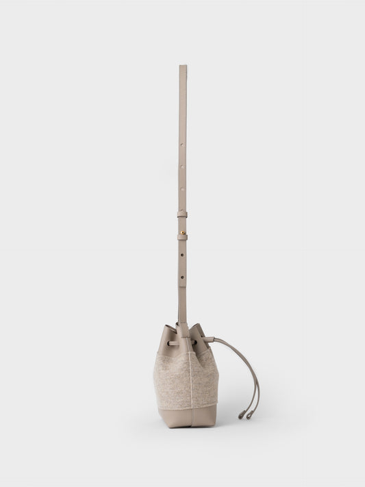Cartera Claudia De Cuero y Alpaca Color Beige