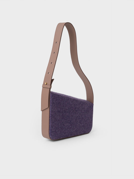 Cartera Clotilde De Cuero y Alpaca Color Morado
