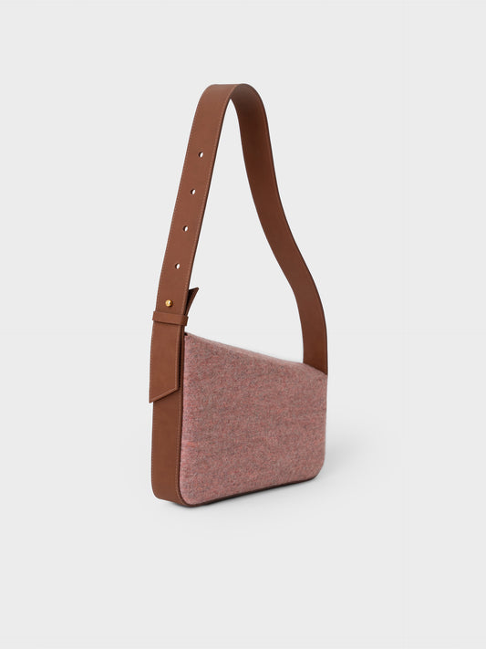 Cartera Clotilde De Cuero y Alpaca Color Rosado