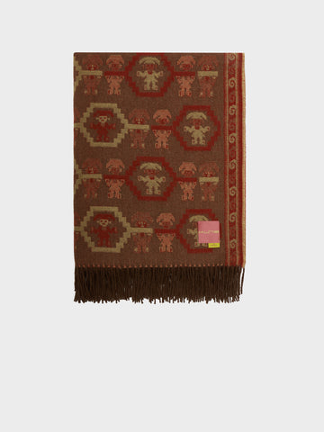 Manta Chimu - 13 De Baby Alpaca Color Rojo