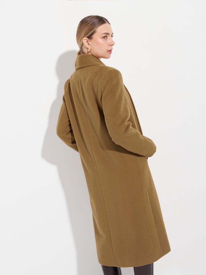 Abrigo Long Swing De Baby Alpaca Color Camel