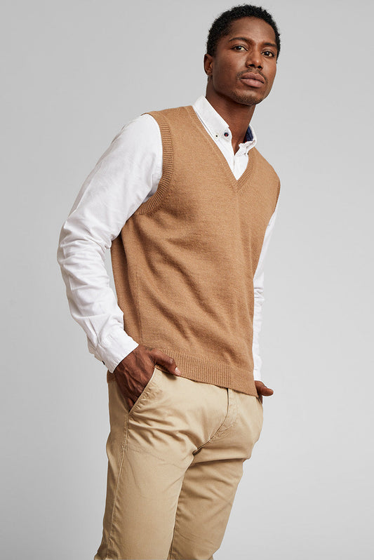 Chaleco Abel De Baby Alpaca Color Camel