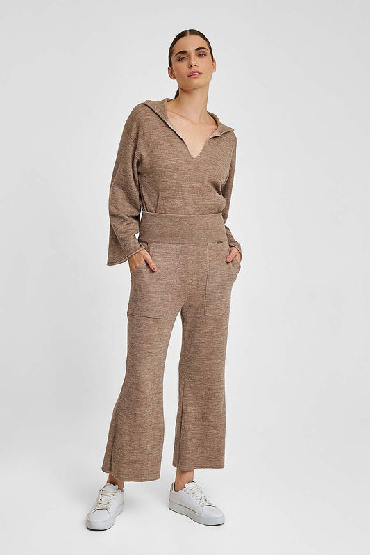 Pantalón Waistband De Baby Alpaca Color Antilope