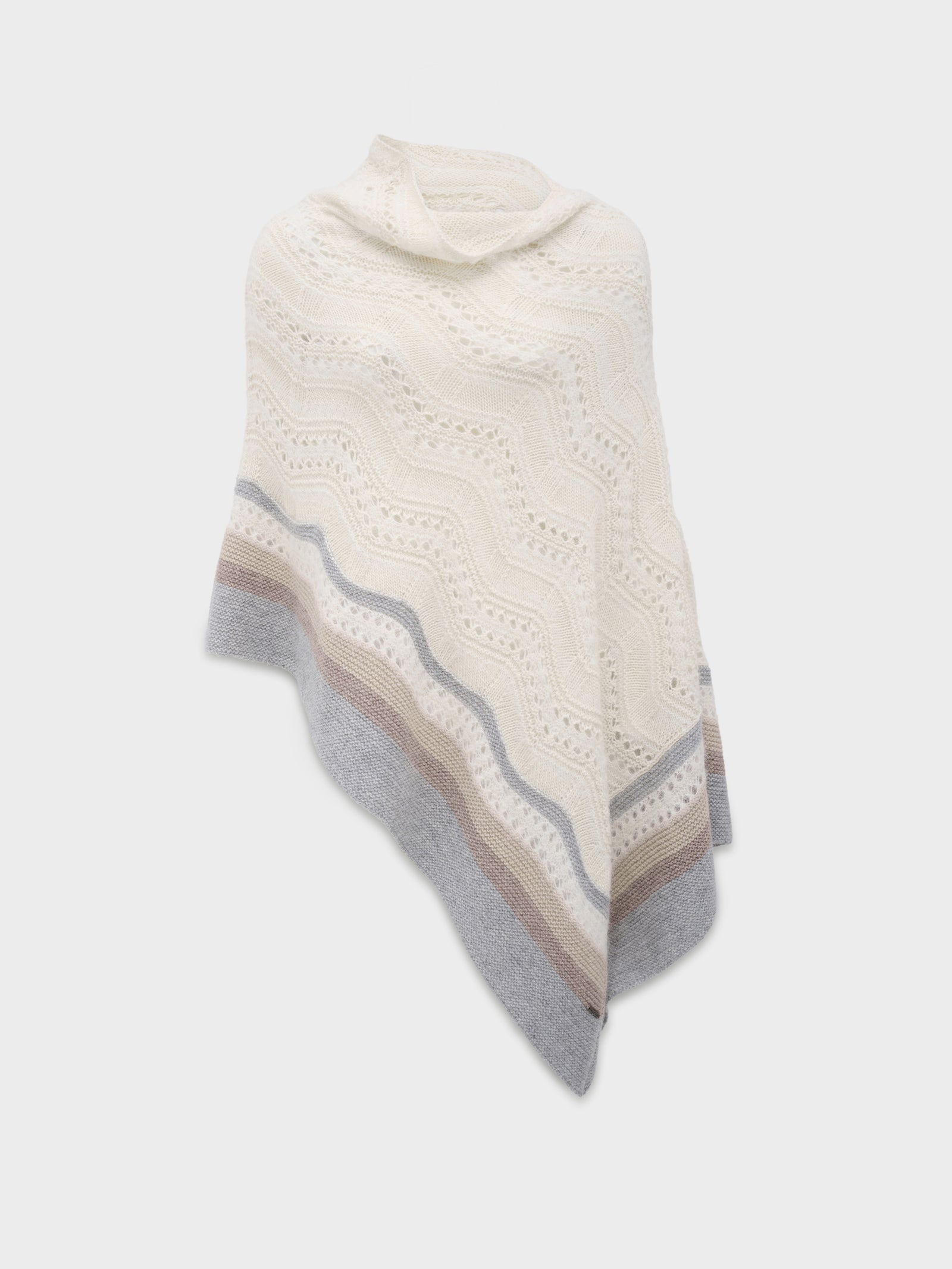 Poncho Cristal De Baby Alpaca Color Ecru