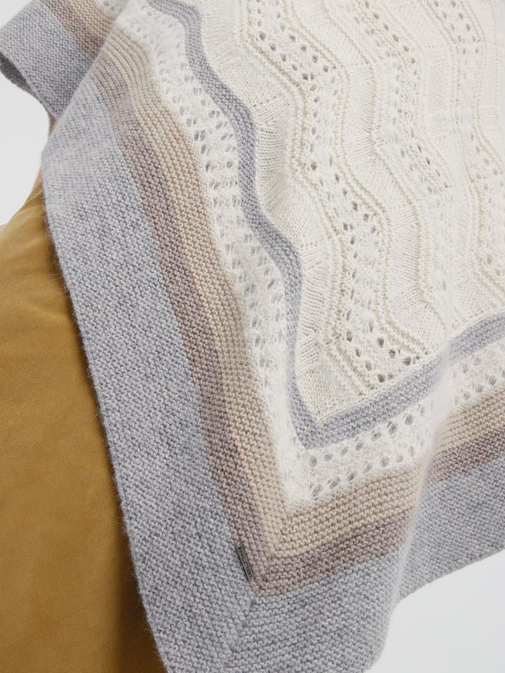 Poncho Cristal De Baby Alpaca Color Ecru