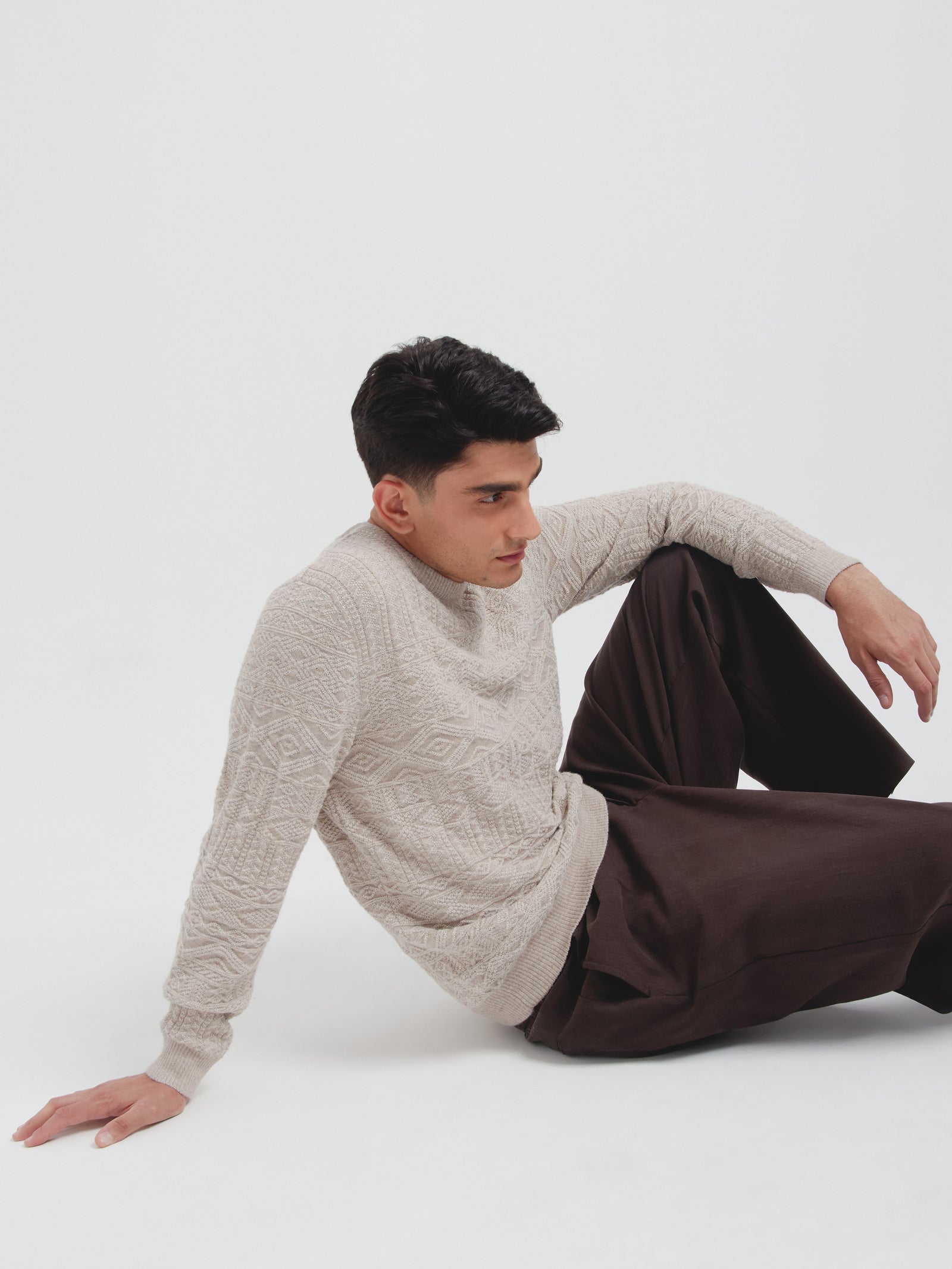 Captain Sweater in Baby Alpaca Color Beige