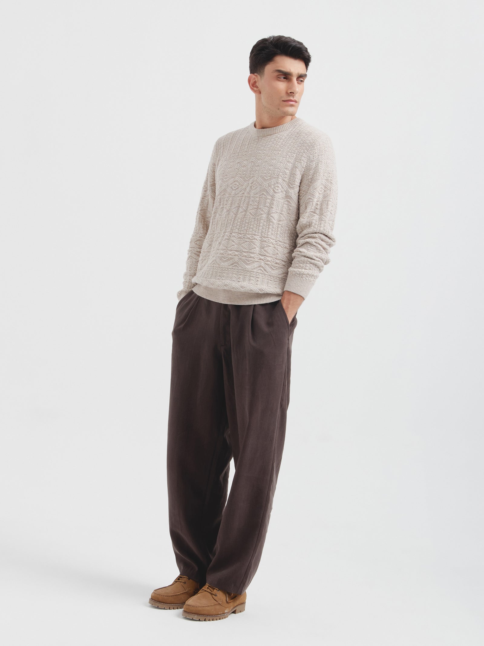Captain Sweater in Baby Alpaca Color Beige