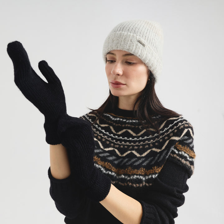 Guantes Cyril De Baby Alpaca Color Negro