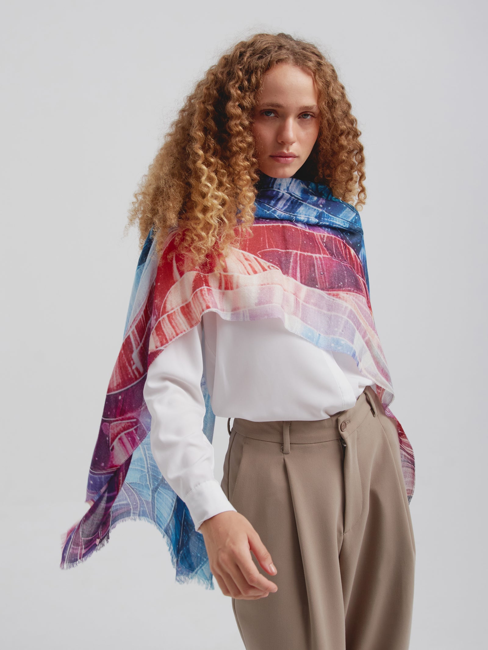 Estola Cayma De Baby Alpaca Color Multicolor