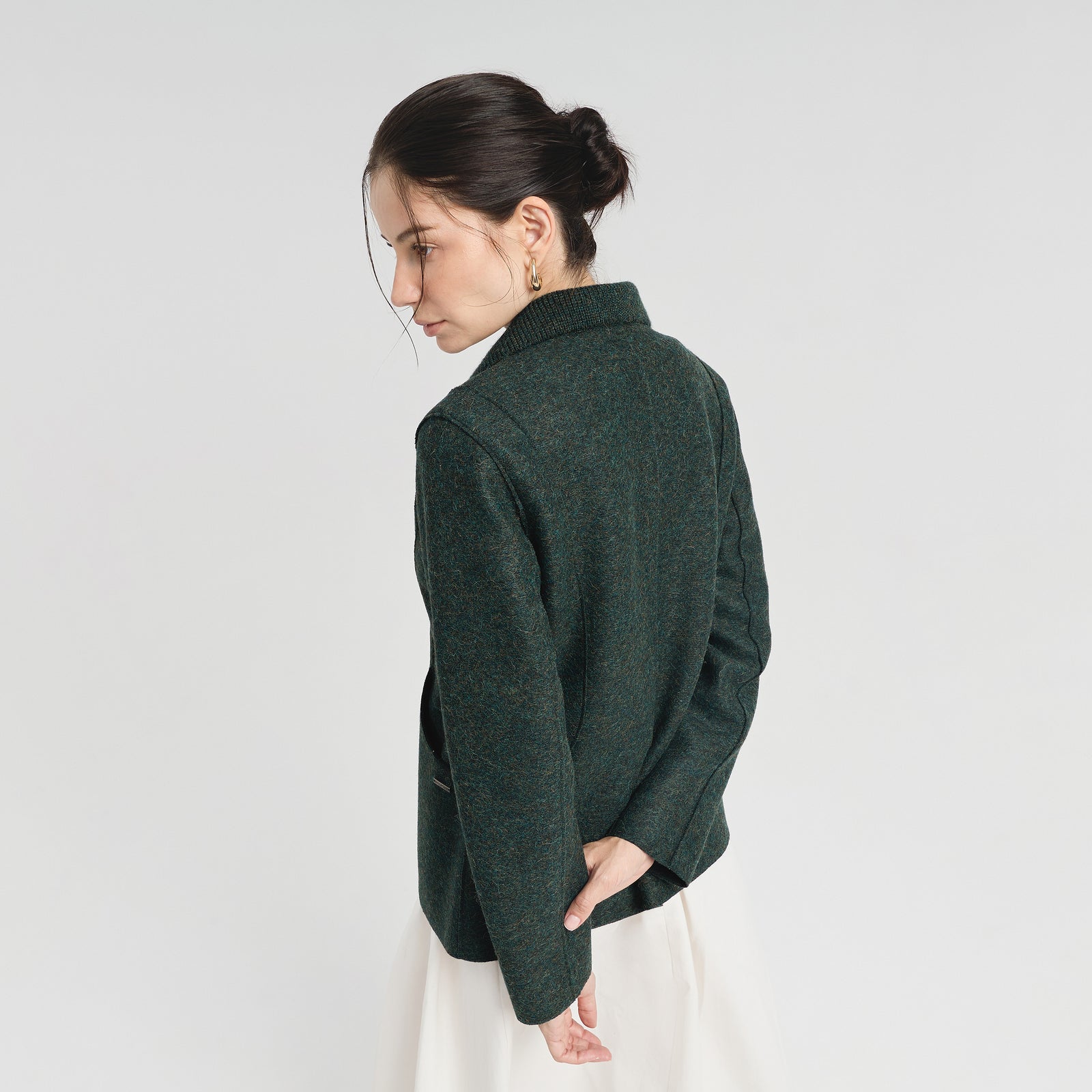 Saco Carina De Alpaca Y Lana Color Verde