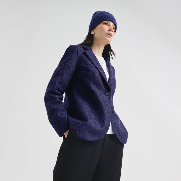 Saco Carina De Alpaca Y Lana Color Azul