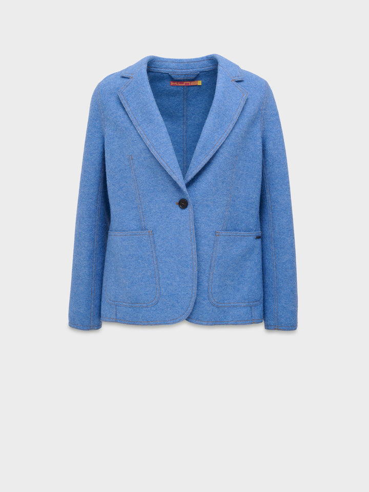 Saco Carolina De Alpaca y Lana Color Celeste