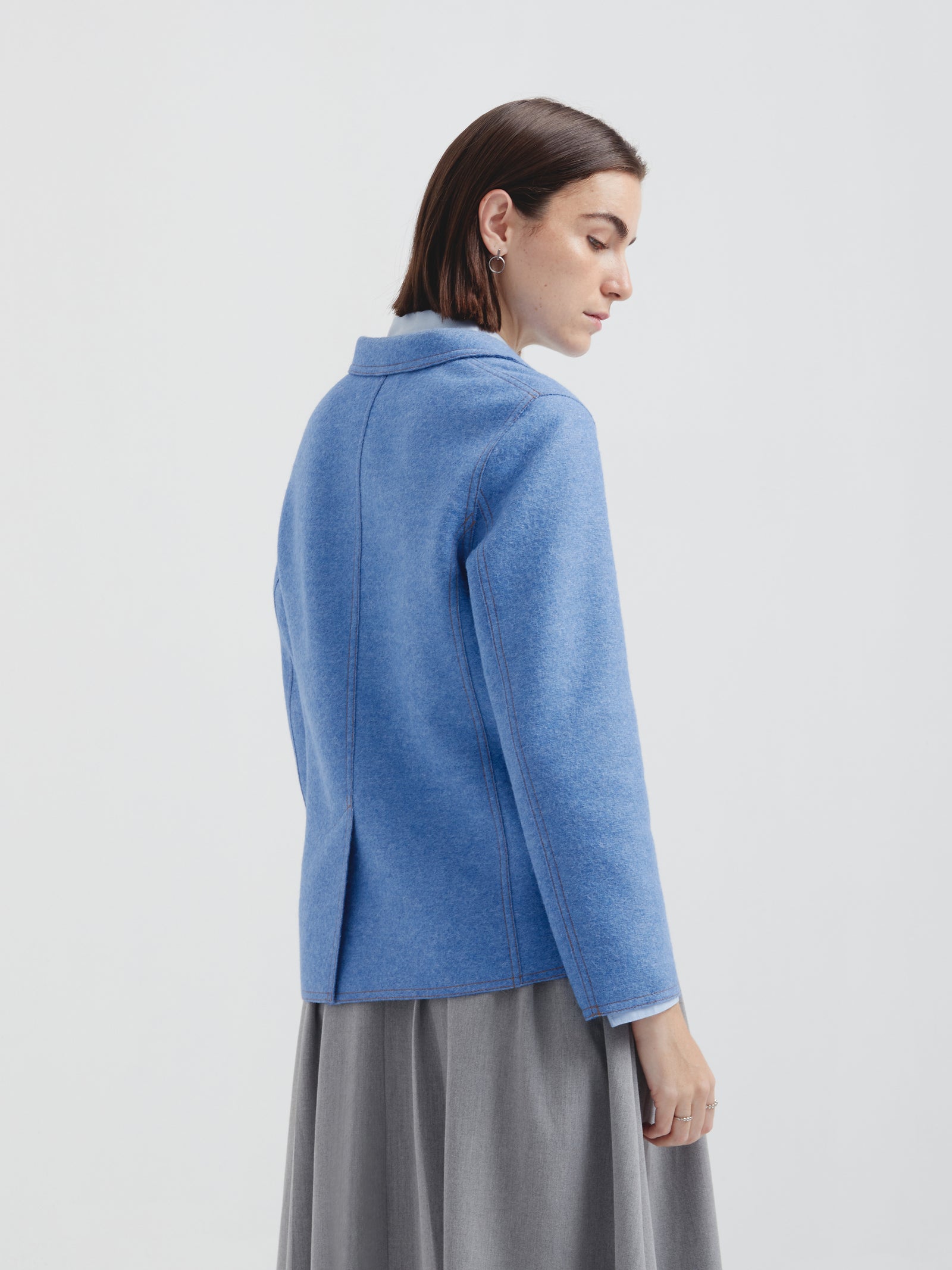 Saco Carolina De Alpaca y Lana Color Celeste