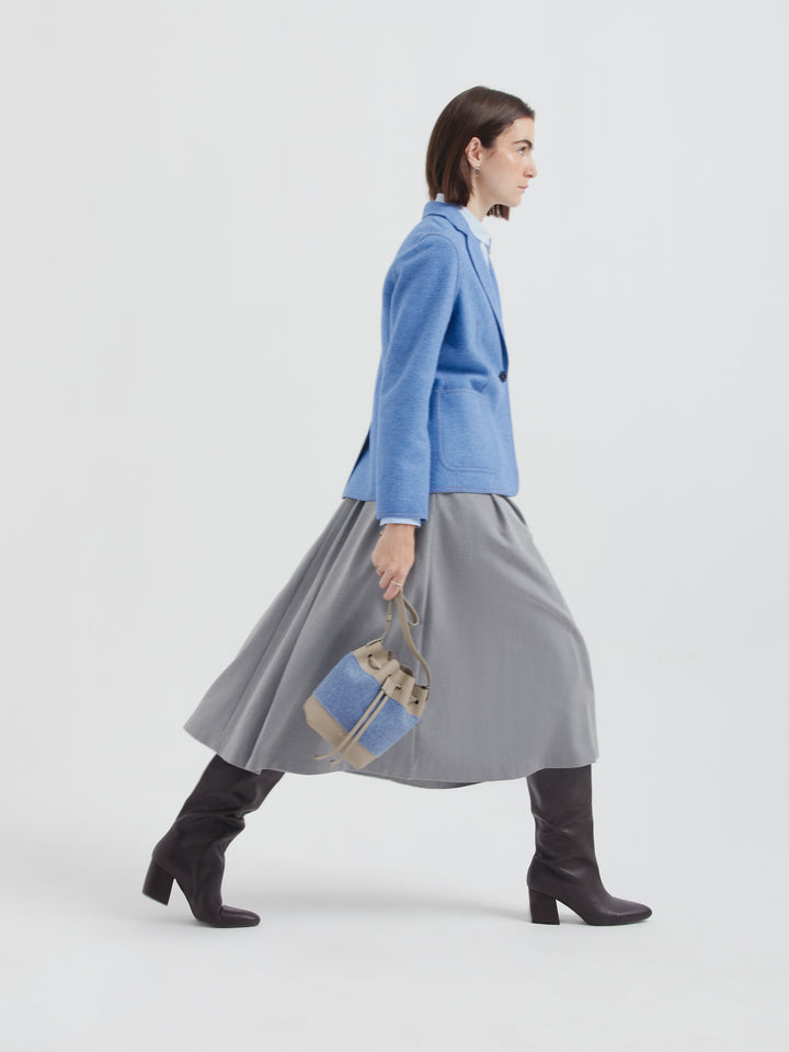 Saco Carolina De Alpaca y Lana Color Celeste