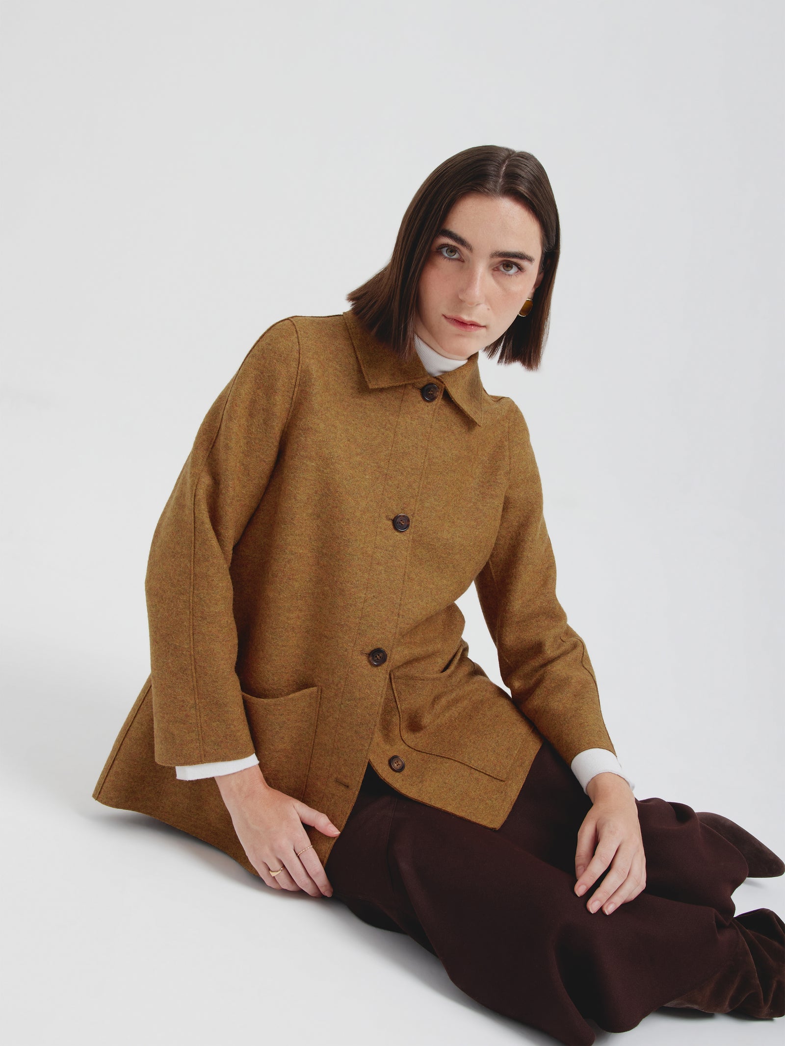 Saco Catalina De Alpaca y Lana Color Oro Viejo