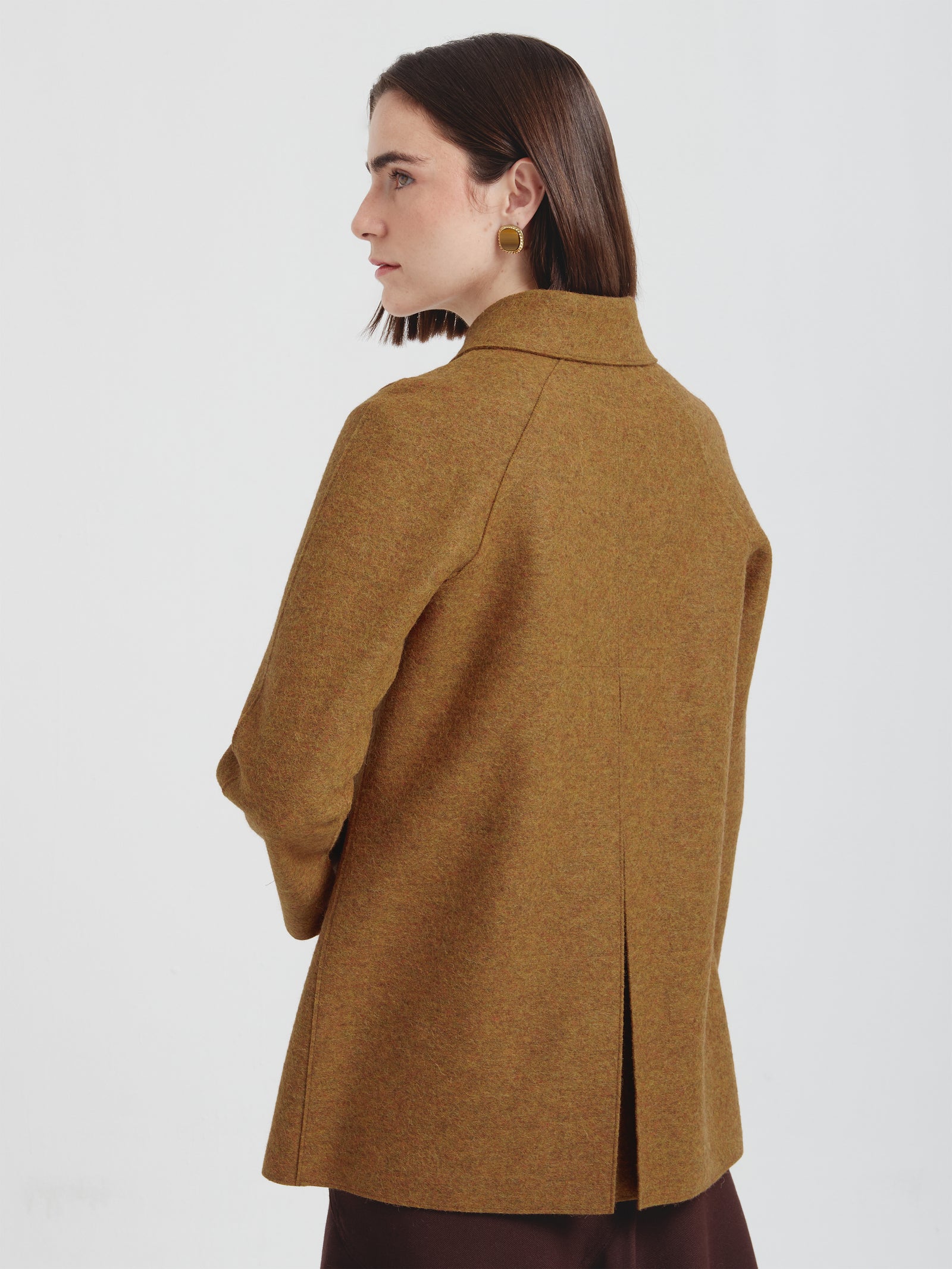 Saco Catalina De Alpaca y Lana Color Oro Viejo