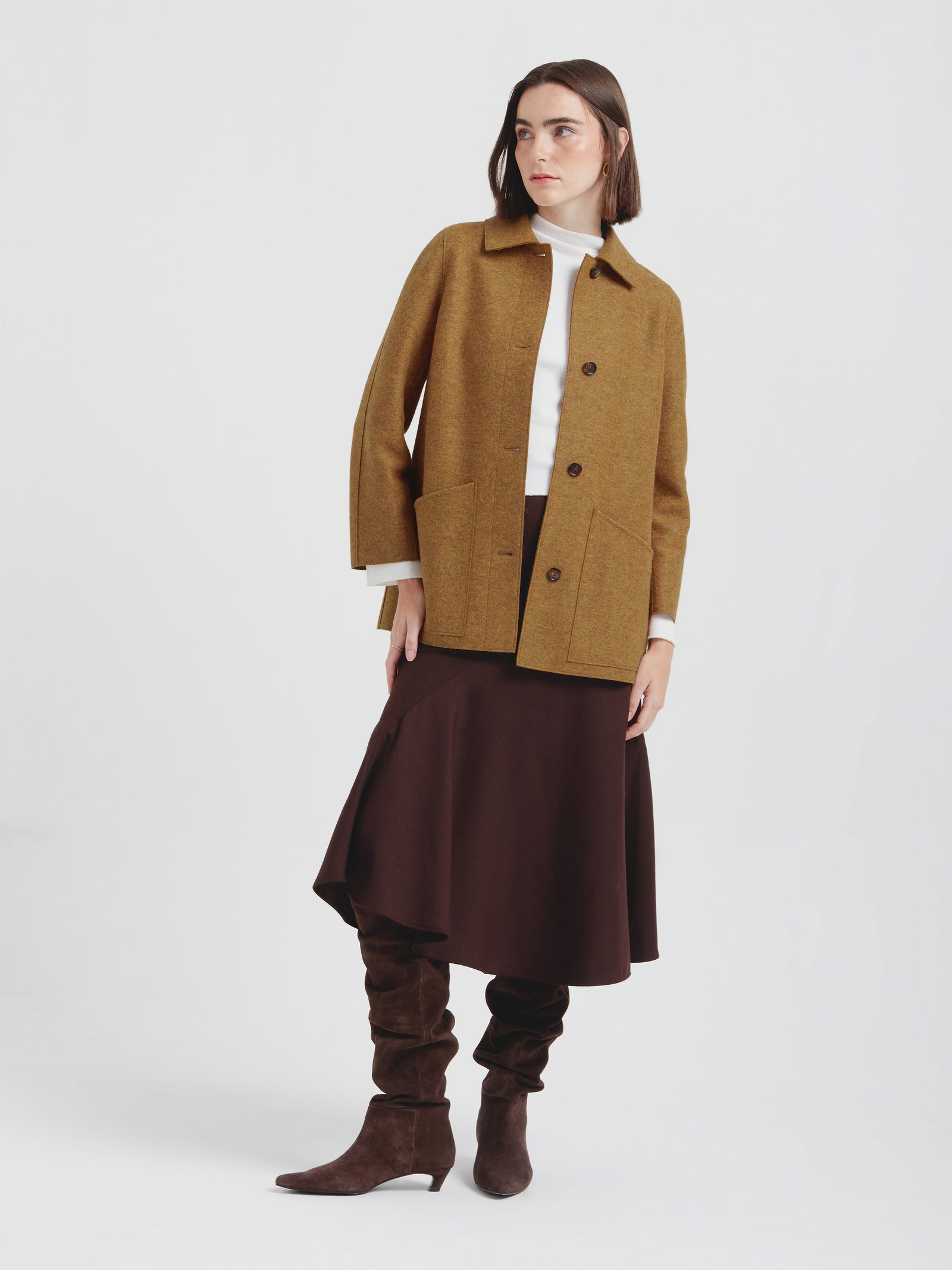 Saco Catalina De Alpaca y Lana Color Oro Viejo