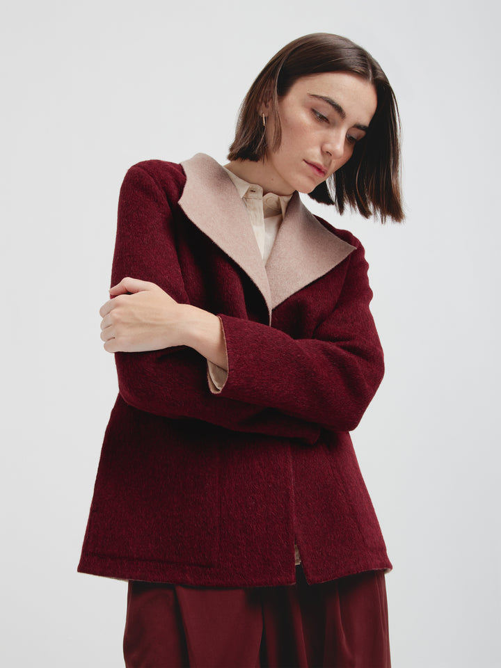 Saco Camelia De Baby Alpaca Color Guinda