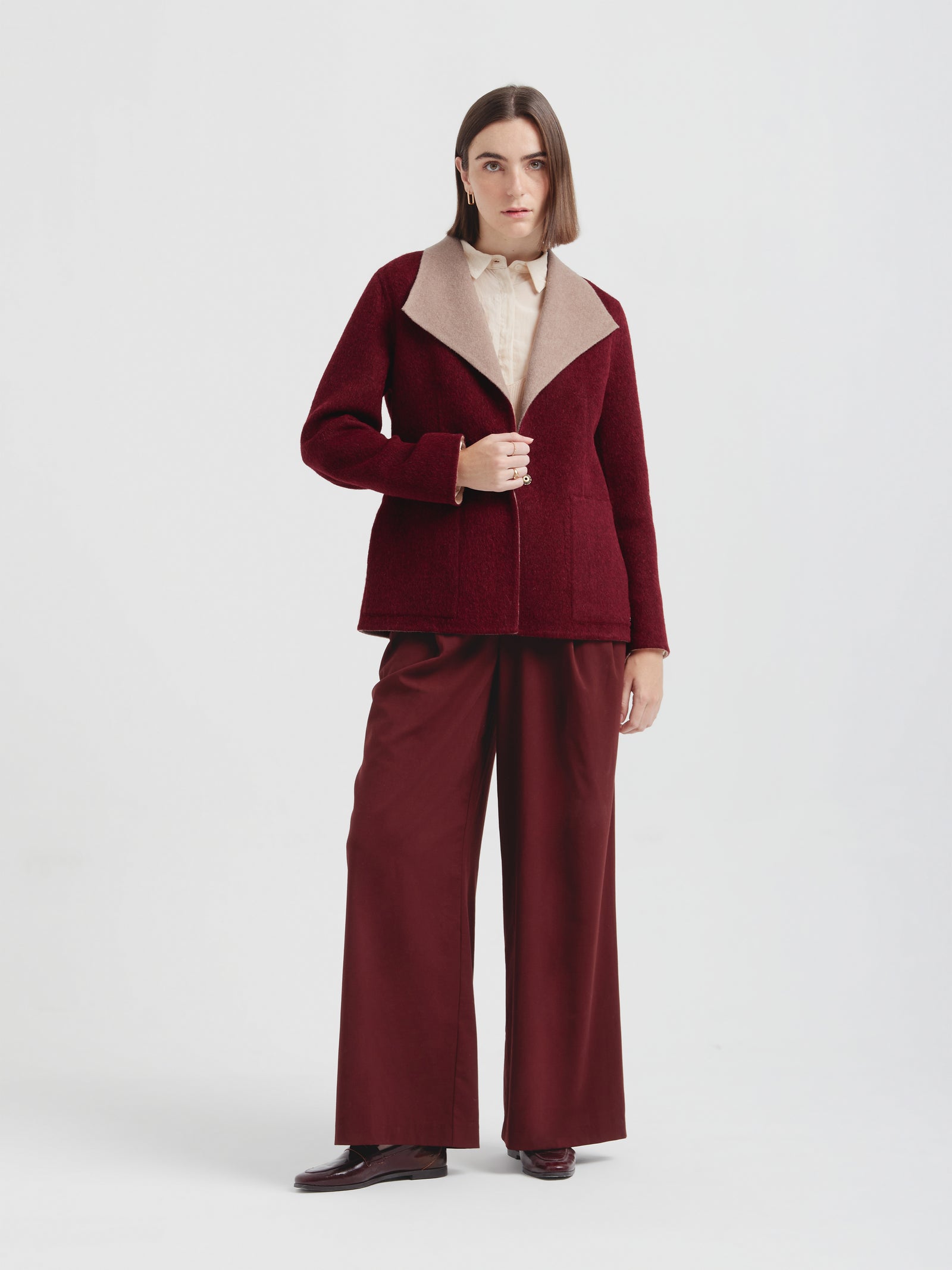 Saco Camelia De Baby Alpaca Color Guinda