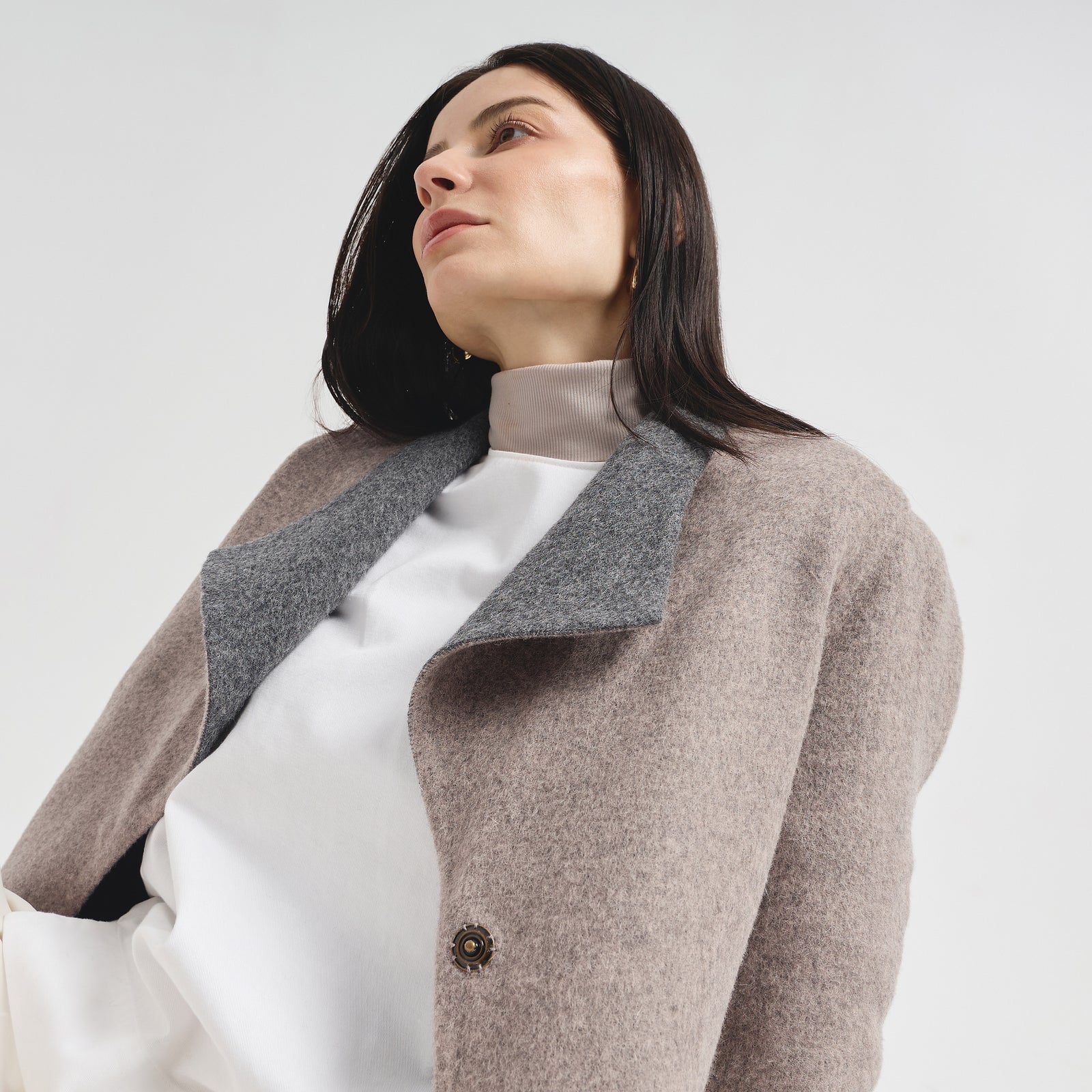 Saco Camelia De Baby Alpaca Color Gris