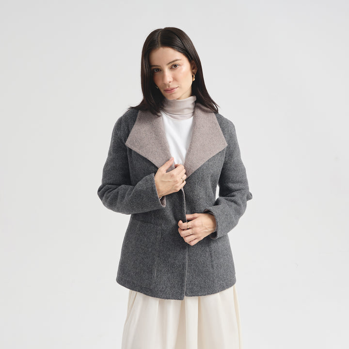 Saco Camelia De Baby Alpaca Color Gris