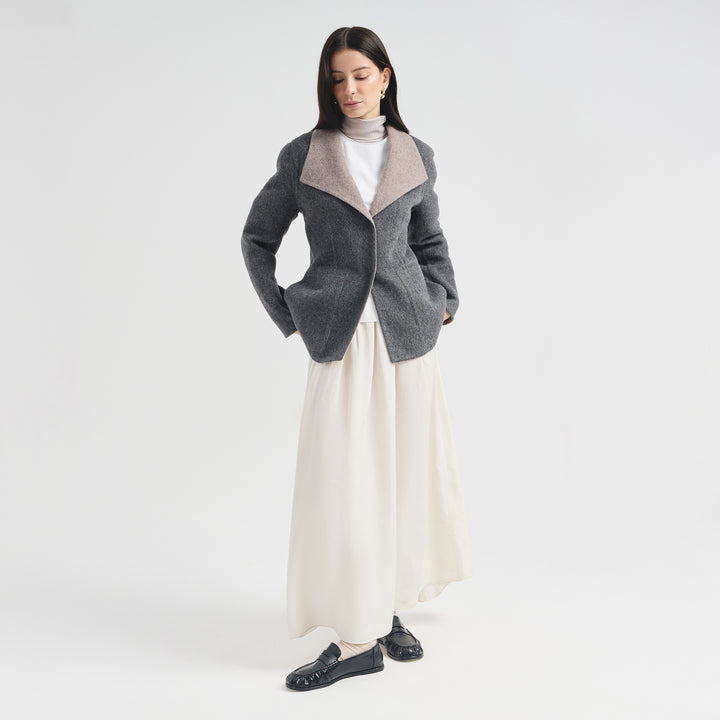 Saco Camelia De Baby Alpaca Color Gris