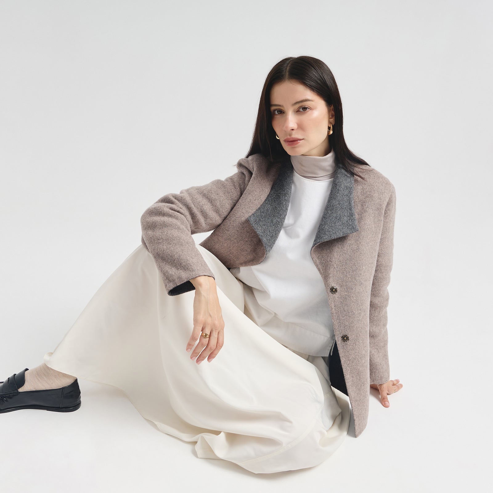 Saco Camelia De Baby Alpaca Color Gris